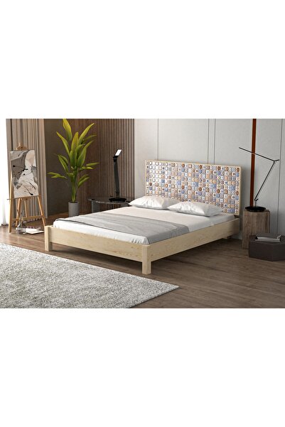 YAPSA HOME MOBİLYA Yap-sa Home Mors Seramik Başlıklı Ahşap Karyola