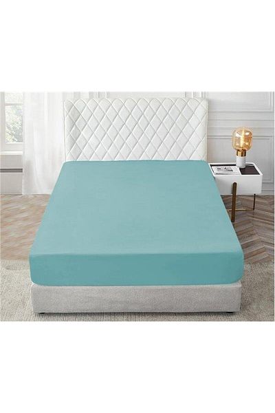 kalitem çarşafçı Green Mint Single Cotton Combed Cotton Sheet - 100X200Cm Elastic