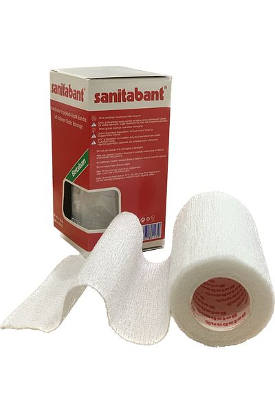 Sanitabant ضمادة مرنة ذاتية اللصق 10 سم باللون الأبيض