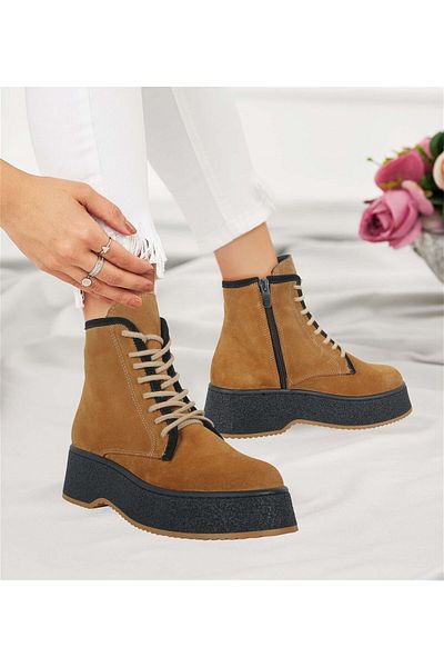 KARVENSHOES Γυναικείες γνήσιες μπότες από καστόρι 10043