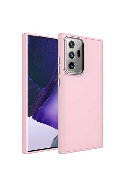 HTstore Galaxy Note 20 Ultra Kılıf Metal Çerçeve Ve Buton Tasarımlı Silikon L...