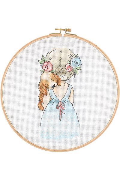 LİLYHOBBYLAND Cross Stitch Wooden Pulley Kit 25 Cm