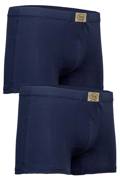 BSM Ανδρικά 2 τεμάχια Navy Blue βαμβακερά ελαστικά μποξεράκια με λάστιχο μέσης