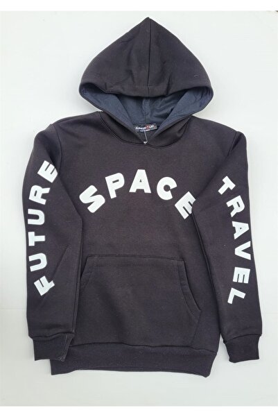 Junior Момчешка качулка с качулка и шарж Space Sweatshirt