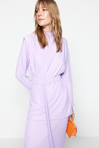 Trendyol Modest Two-Piece Set - Purple - Fitted