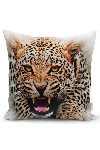 Realhomes Διπλής όψης Leopard Picture Ψηφιακή τυπωμένη διακοσμητική Raschel πλεκτή μαξιλαροθήκη ριχτάρι