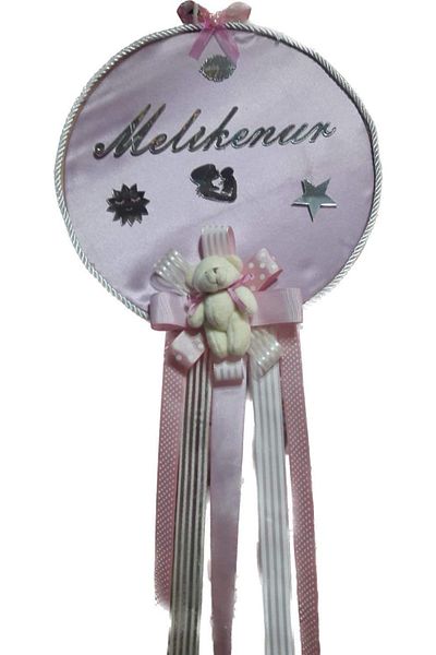 GÜVEN Baby Door Ornament Pulley Fabric Covered Pink Color
