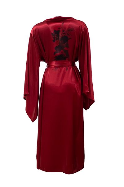 Mita Concept Kimono cu mânecă liliac din satin burgundy