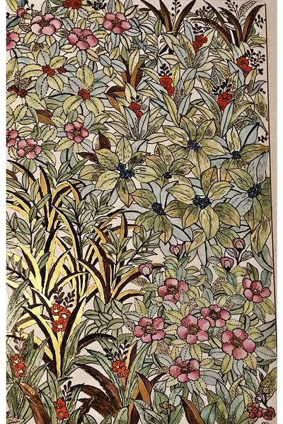 SANAT Harmanı Özel Tasarım, 24 Karat Altın Detaylı, Bahar Desenli Çini Pano.