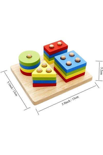 SAMTOYS Wooden Educational Geometric Shapes Placement Game
