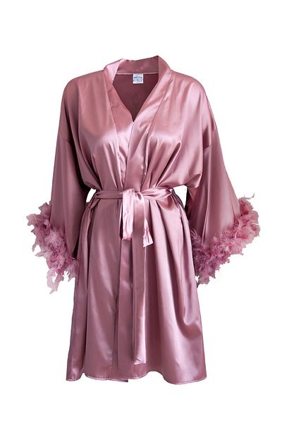 Mita Concept Dried Rose Otrish Satin Dressing Gown