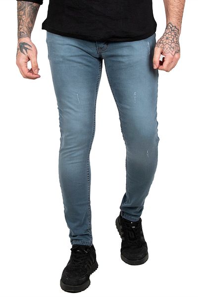 DeepSEA Ανδρικό τζιν παντελόνι Blue Lycra Slim Fit Laser 2301453