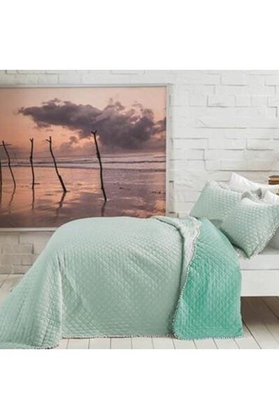 Taç Διπλό κάλυμμα κρεβατιού διπλής όψης σε πράσινο χρώμα μέντας