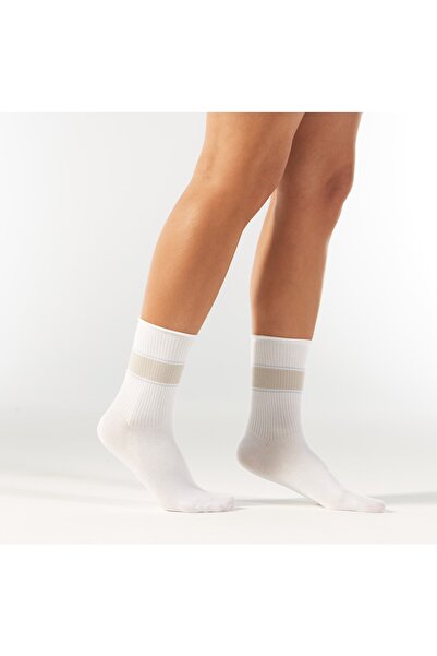 Forwena Stone Color Wide Circle Pattern Modal Elastic Seamless Women's Sock S...