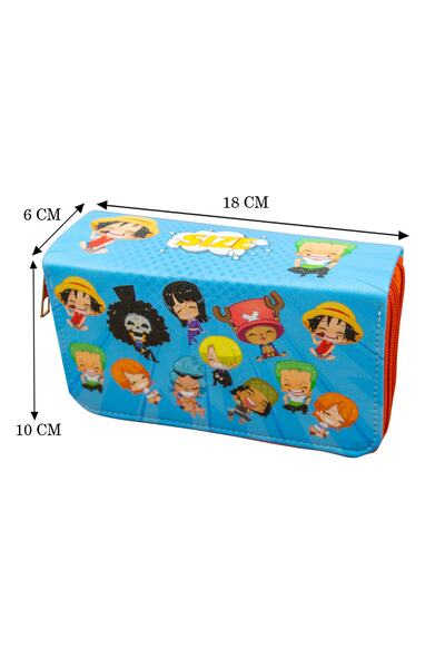 Size Pencil Case Anime One Three Compartments Vegan Leather (pen holder)