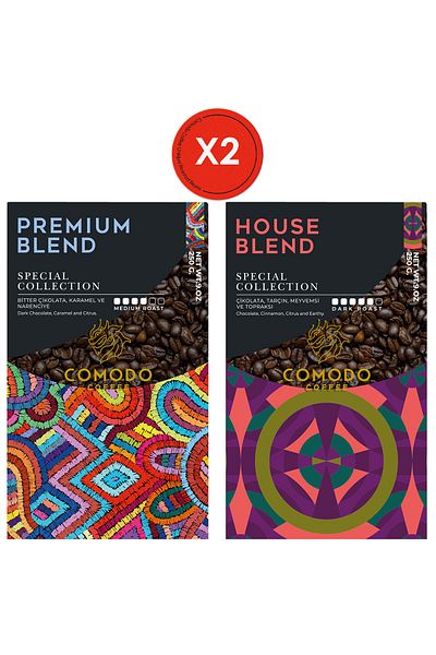 Comodo Coffee Premium Blend House Blend Set of 2 Filter Coffee Core Coffee 2x250g