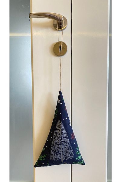 White Alamode Blue Pine Tree Patterned Christmas Pine Tree Shaped Accessory