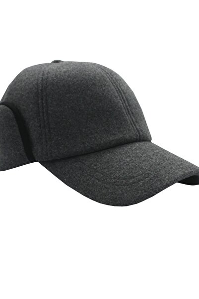 şapkadan Kışlık Kep Gri Polarlı Avcı Şapka Kulaklıklı Şapka