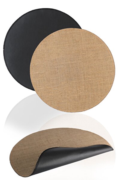 KAYOUBI Amerikan Servis Takımı Supla Çift Yönlü Doğal Jüt Hasır Kumaş Servis ...