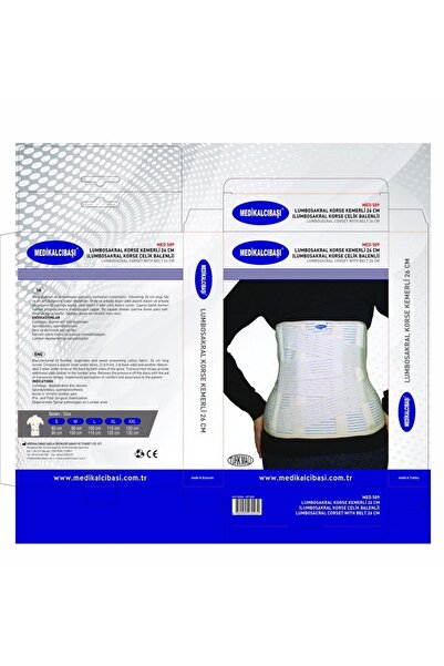 MEDİKALCIBAŞI Unisex Lumbosakral Kemerli 26 cm Çelik Balenli Korse