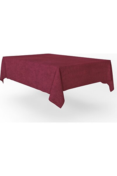 ladantela Kadife Dokulu Masa Örtüsü Bordo