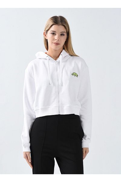 ECKO UNLTD Γυναικείο φούτερ Ecko Unlimited White - Ματ γιακά με φερμουάρ