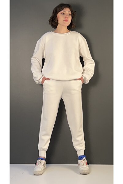 FEMME Basic Yaka Sweat Paça Modelli Eşofman Takımı