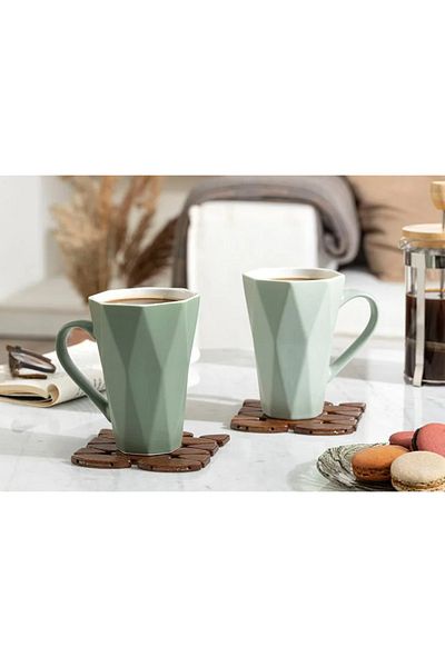 English Home Talia New Bone 2-Piece Mug 350 ml Light Green-Dark Green