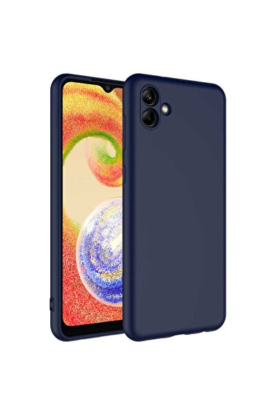 Gpack Samsung Galaxy A04 Kılıf Mara Lansman Silikon Mat Soft Içi Süet Lacivert