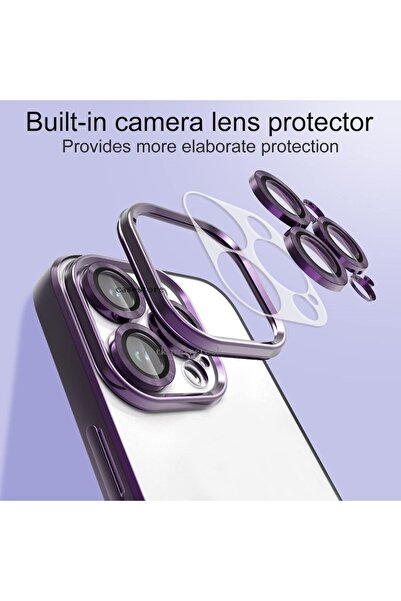 m.tk moveteck Iphone 13 Pro Max Kamera Lens Koruyuculu Kılıf Ultra Slim Ince Arkası Şeffaf Sararmaz Sert Pc