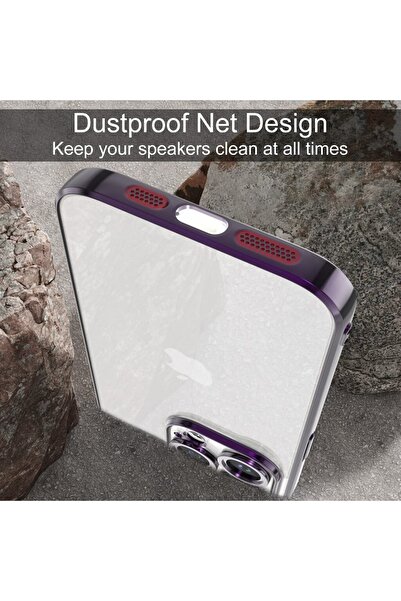 m.tk moveteck Iphone 13 Pro Max Kamera Lens Koruyuculu Kılıf Ultra Slim Ince Arkası Şeffaf Sararmaz Sert Pc