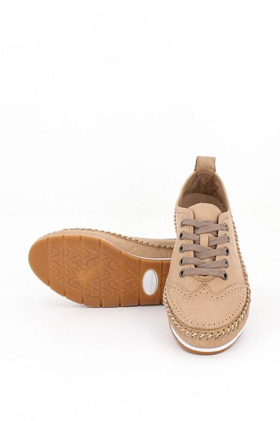 Deripabuc Genuine Leather Beige Women's Leather Casual Shoes Dp16-0062