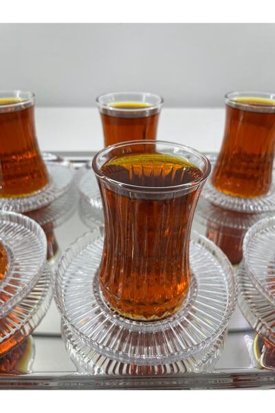 Kitchen Crazy Elysia Model 6 Lı Cam Çay Tabağı