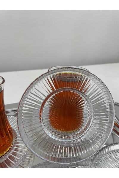 Kitchen Crazy Elysia Model 6 Lı Cam Çay Tabağı