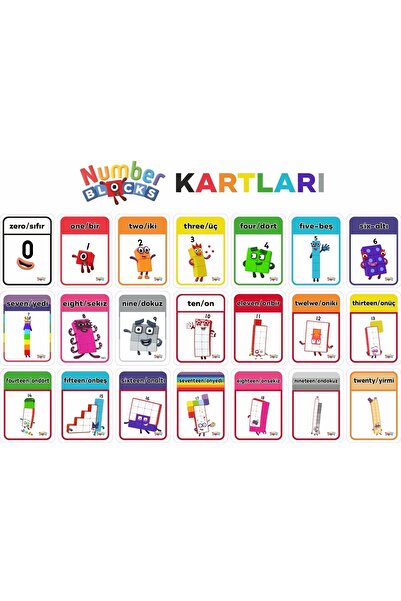 Printhome 0-20 بطاقات وحدات أرقام تعليمية للرياضيات