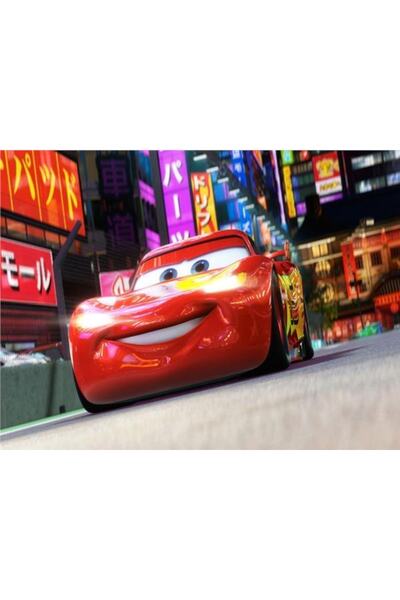 EkoDekor 3boyutluduvarkagitlari Şimşek Mcqueen Çocuk Odası Duvar Kağıdı Kanvas Tek Parca