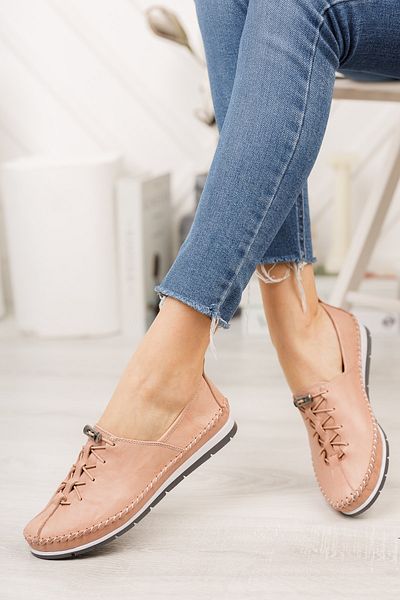 Deripabuc Genuine Leather Powder Women's Leather Ballerinas Dp16-0052
