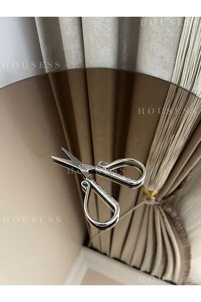 Housess Promise Engagement Henna Scissors Curved Silver Embroidered