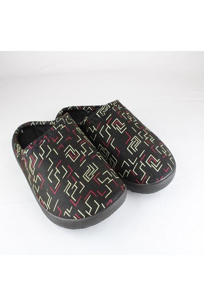GEZER Patterned Black House Slippers