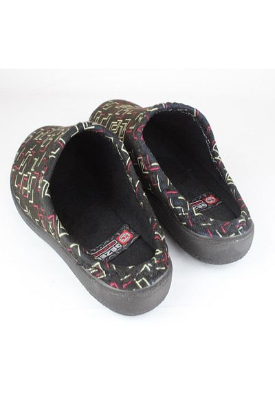 GEZER Patterned Black House Slippers