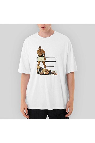 Z zepplin Muhammad Ali Winning Fighter Oversize White T-Shirt