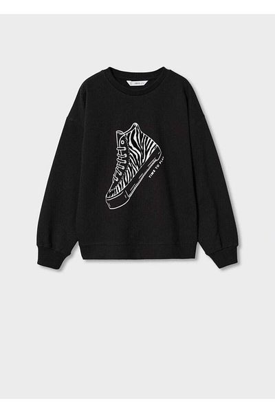 MANGO Kids Hanorac negru pentru copii