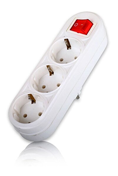 FETİH Üçlü Topraklı Açma Kapama Fişli Priz 3lü Golyat Anahtarlı Lale