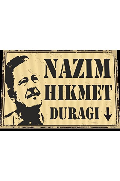 Hayat Poster Nazım Hikmet Stop Semn Retro Poster din lemn