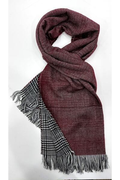 Mathilda Aksesuar وشاح نسائي ناعم الملمس على الوجهين باللون العنابي