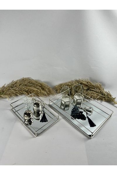 Basic Creation Silver Promise Engagement Tray Set Luxury Cup Scissors Ring Holder Set