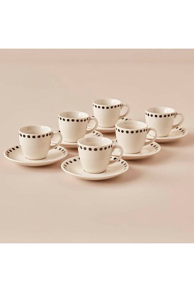 Bella Maison 6-Piece Black Porcelain Coffee Cup Set - 90 Cc