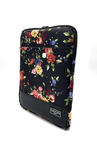 Differ Studio 14'' Inch Flower Patterned Black Laptop/macbook/notebook/briefcase/bag