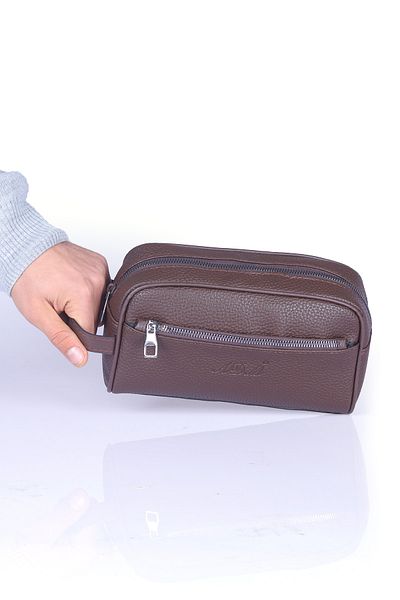 By Hakan Men's Shaving And Handbag Brown