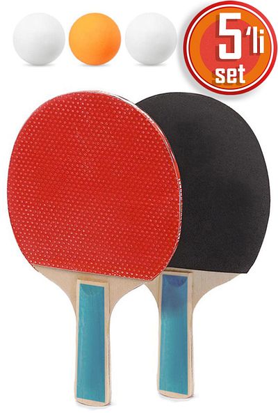 Telvesse Starter Set - Table Tennis Racket and Ball 5 Pieces